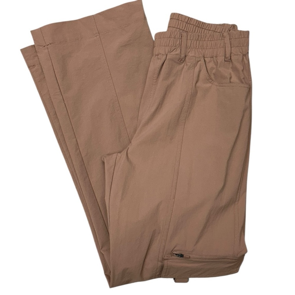 Mono B Cargo Pants Women Small Brown Utility Wide Leg Stretch Waist Athleisure - Picture 7 of 10